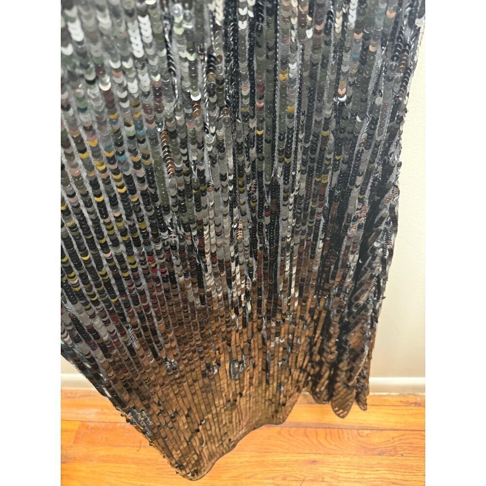 Mac Duggal Black One-Shoulder Sequin Maxi Gown - Picture 7 of 8